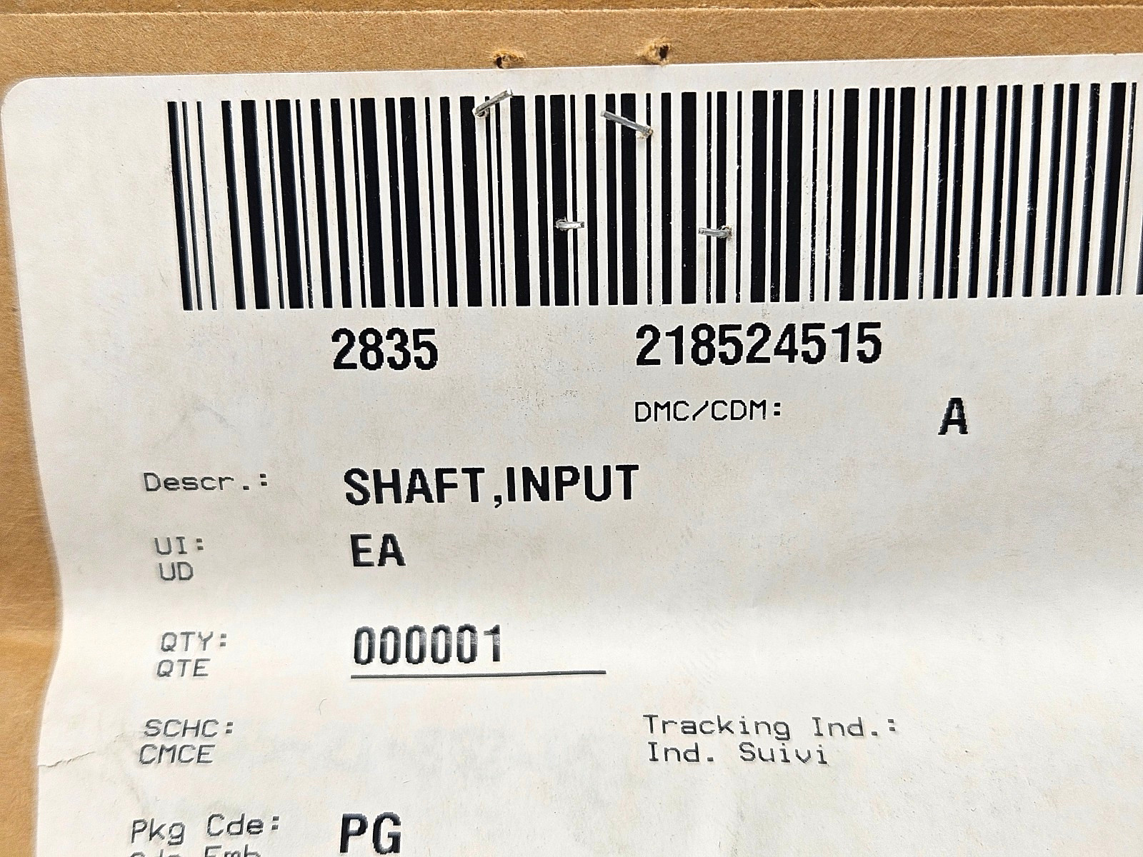 2835-21-852-4515 Input Shaft 2835218524515 – 24988-1