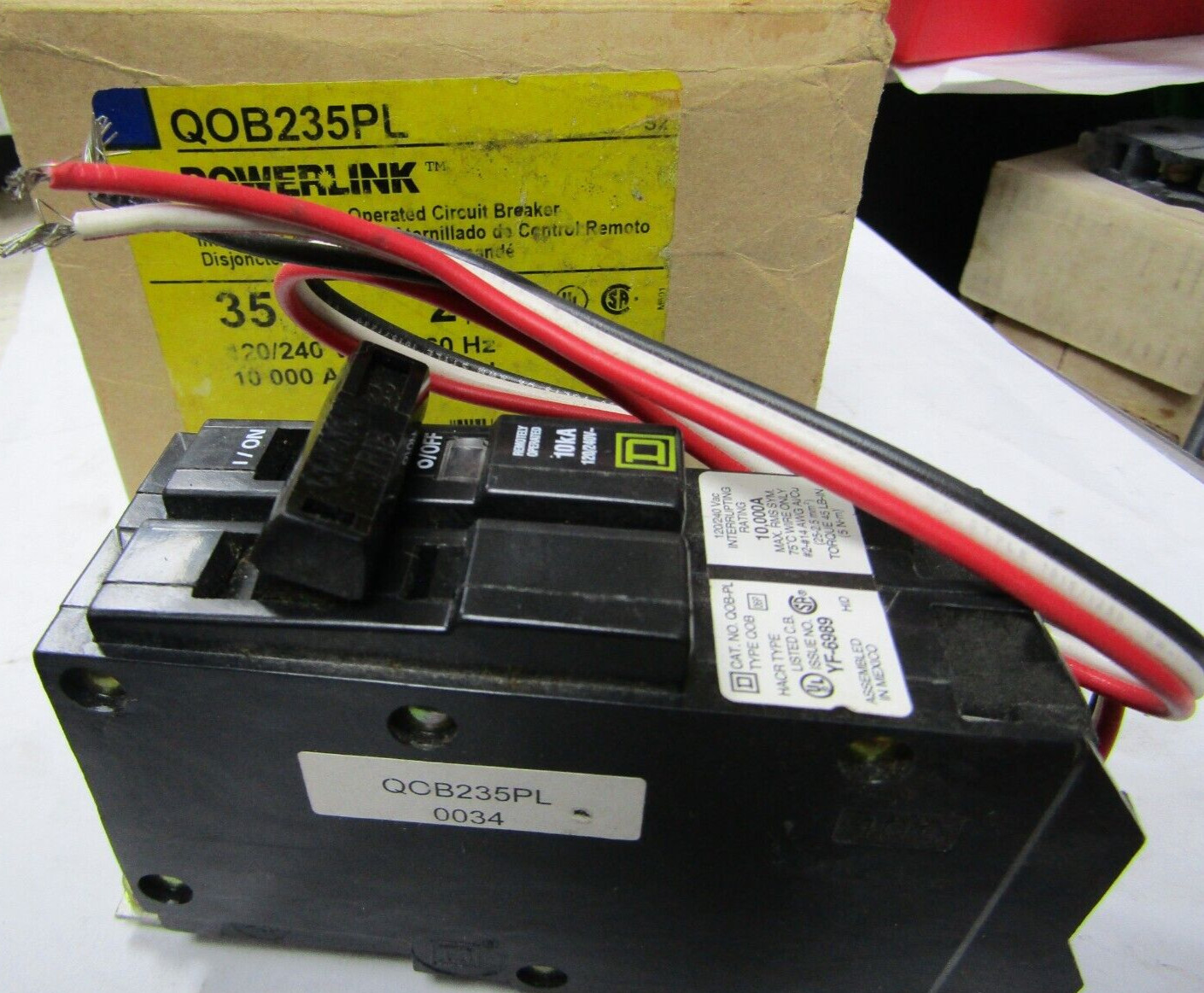 ✌️NEW SQUARE D QOB235PL 35AMP CIRCUIT BREAKER 2 POLE 120/240V REMOTE OPERATED