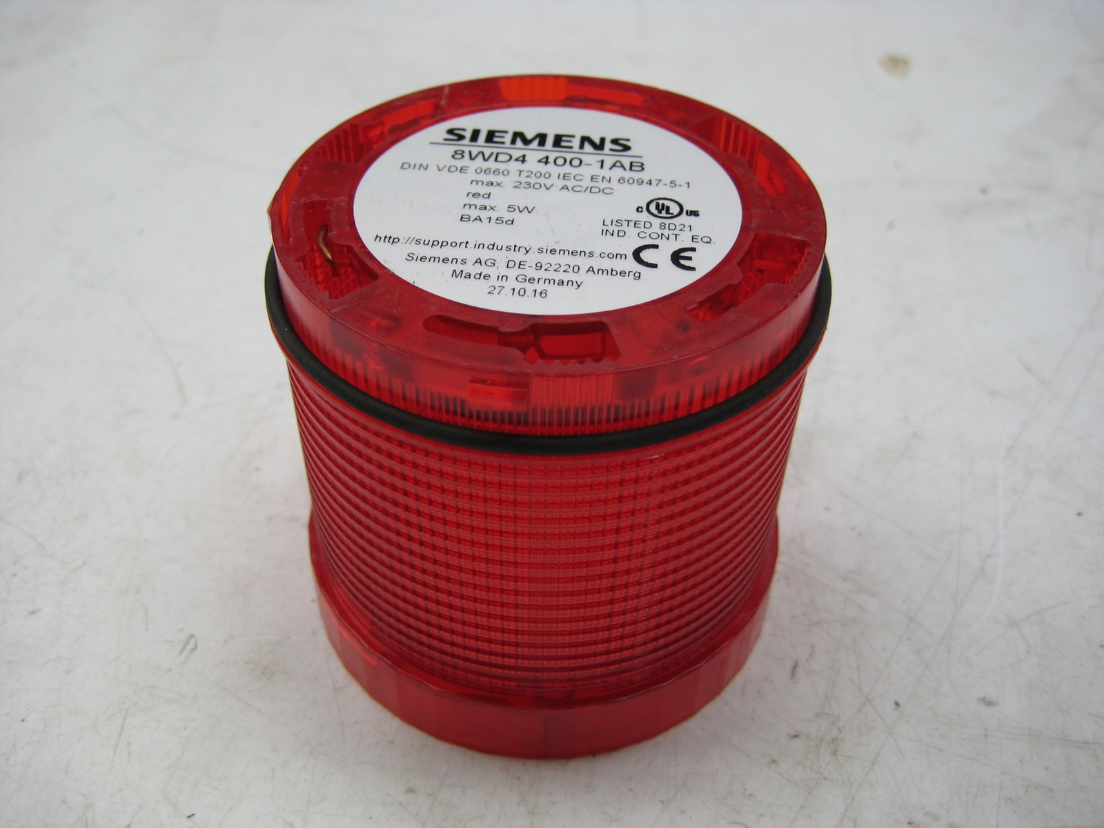 SIEMENS 8WD4400-1AB RED STACK LIGHT (AS PICTURED) NSNP 11022a