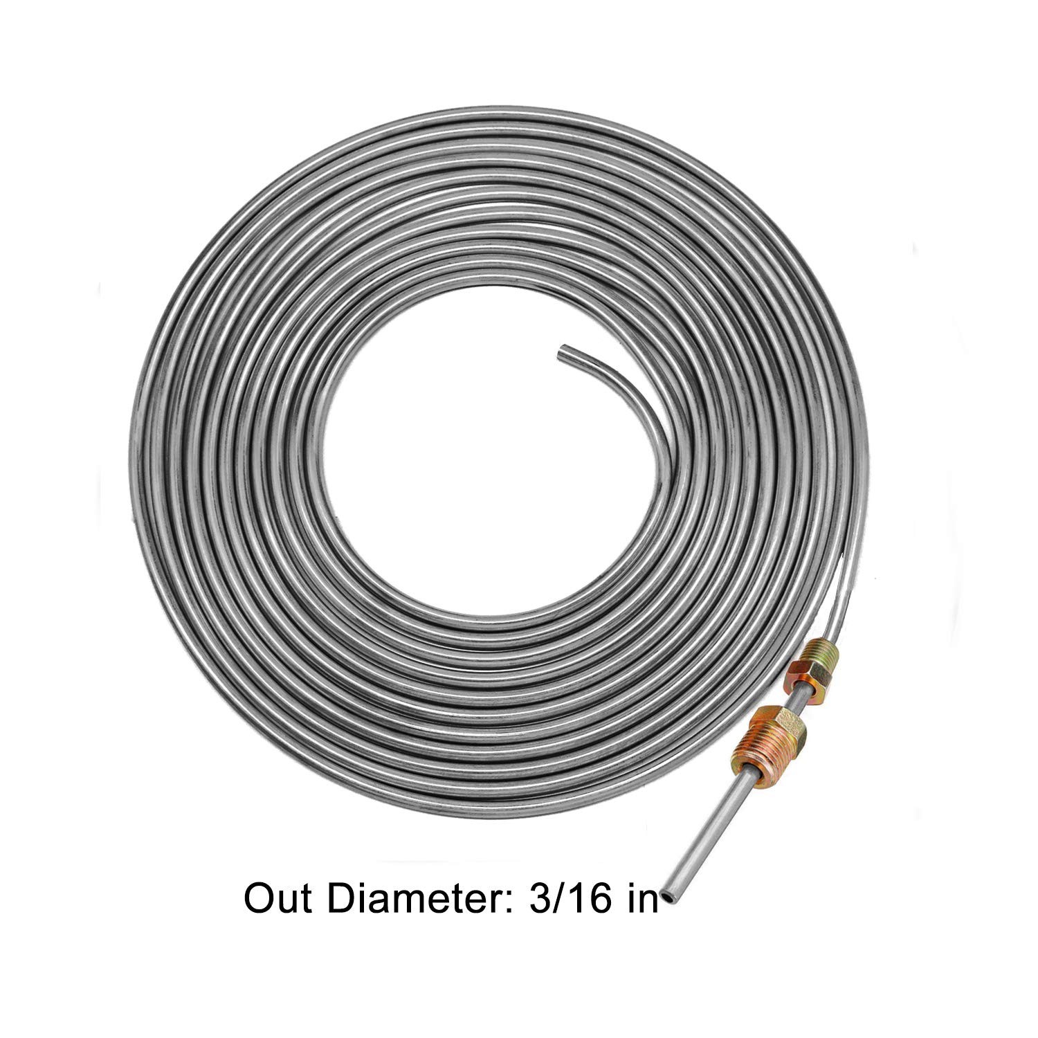 MuHize 3/16 Brake Line – 25 ft Zinc Coated Professional Brake Tube(2026 New), Ro