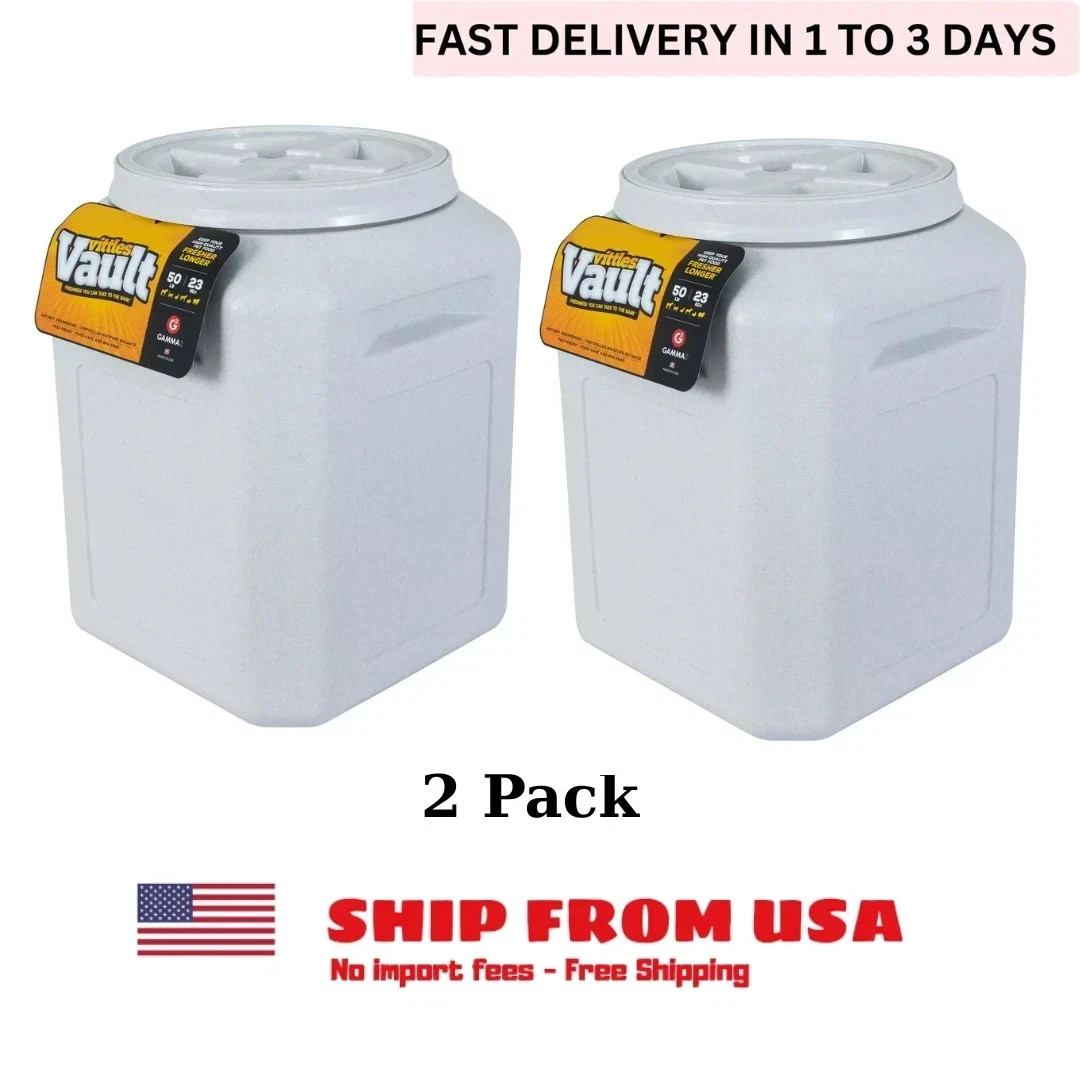 2 Pack Gamma2 Vittles Vault Large Cat Dog Food Storage Container 50 lb