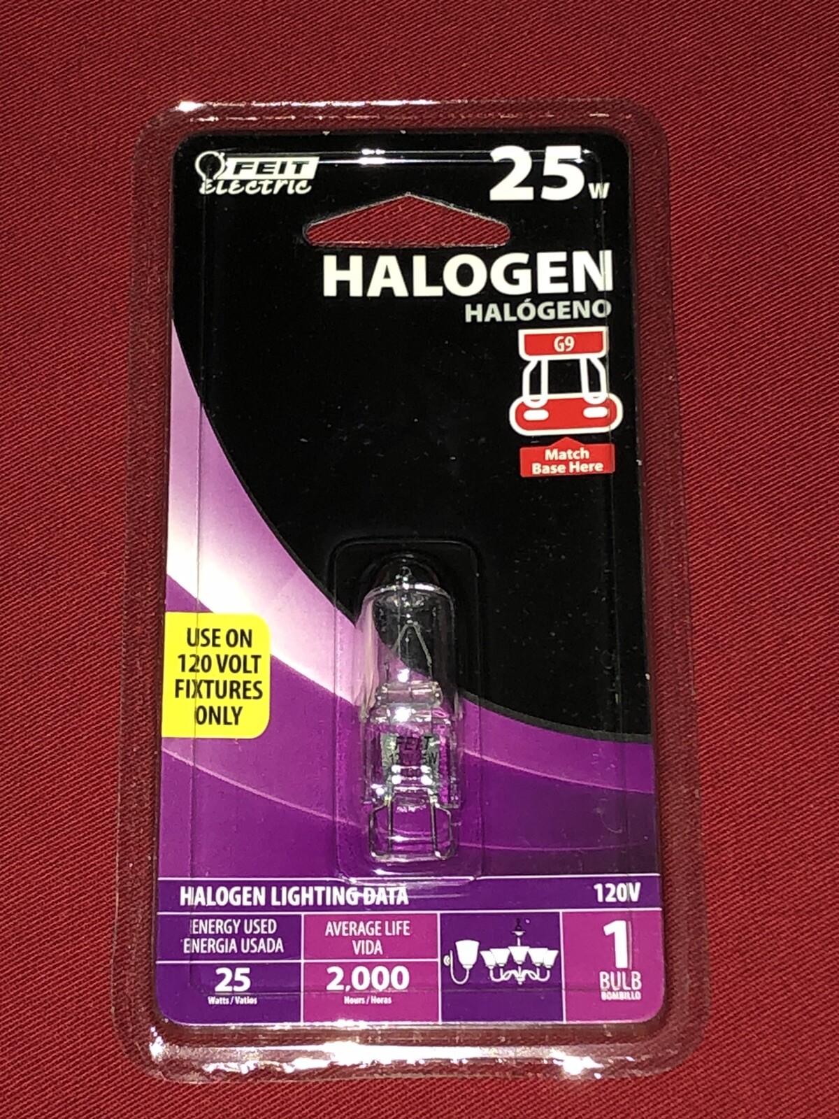 New FEIT ELECTRIC 25w Halogen G9 Bulb BPQ25/G9