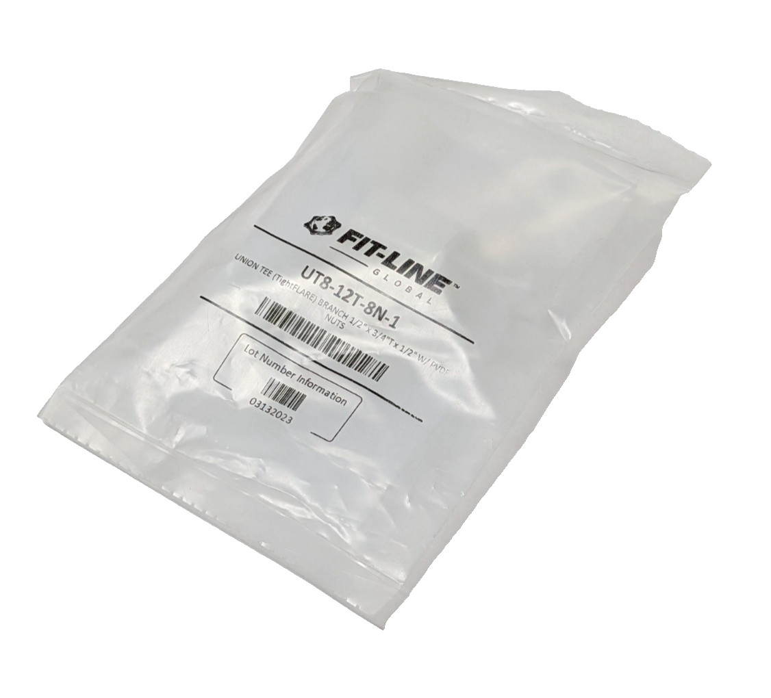 FIT-LINE UT8-12T-8N-1 Union Tee (TightFLARE) Branch 1/2″ x3/4″T x1/2″, Qty. 1