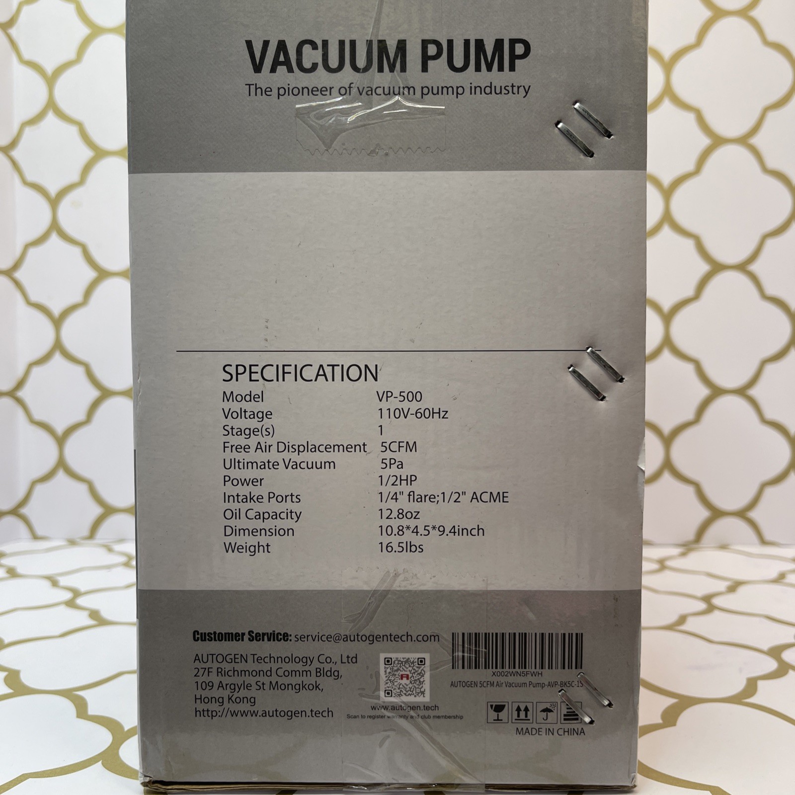 5 CFM 1/2 HP VACUUM PUMP – Car A/C AIR CONDITIONER – AUTOGEN VP500 Single Stage