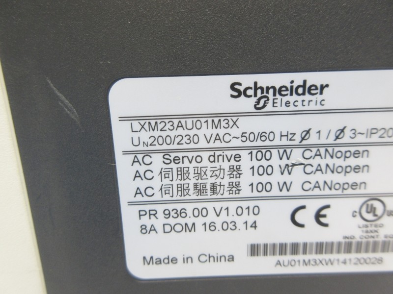 SCHNEIDER ELECTRIC LXM23AU01M3X 200/230VAC UNMP