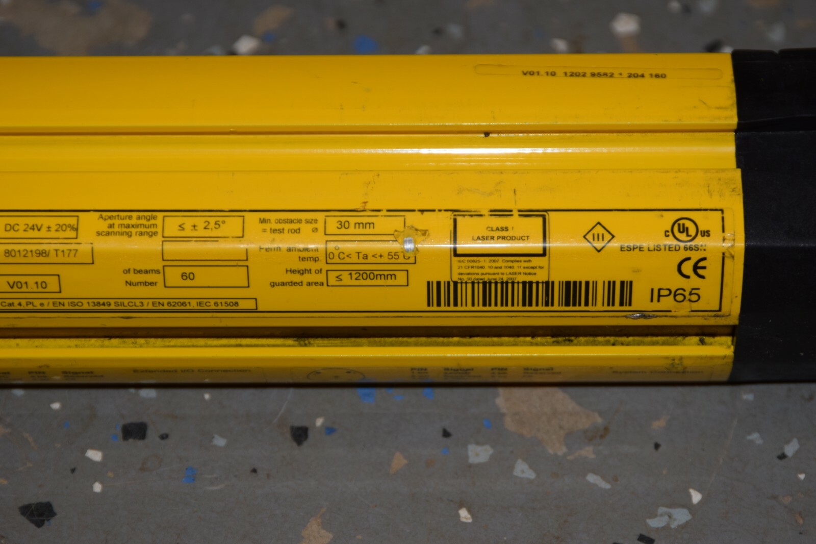 SICK XC40S-1203A0A00BA0 C4000 Series 1200mm 24Vdc Light Curtain Sender