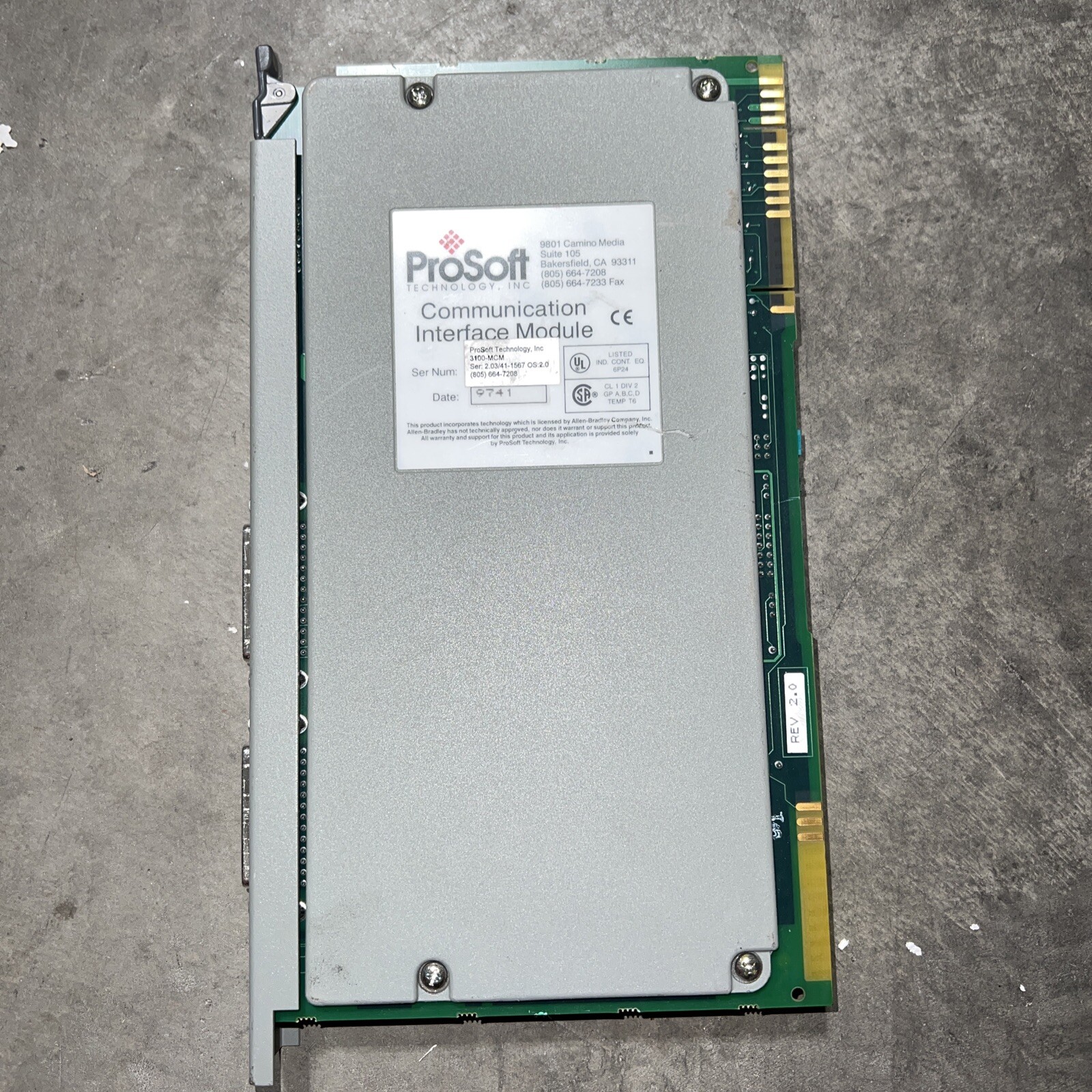 PROSOFT TECHNOLOGY 3100-MCM USED COMMUNICATION INTERFACE MODULE 3100MCM