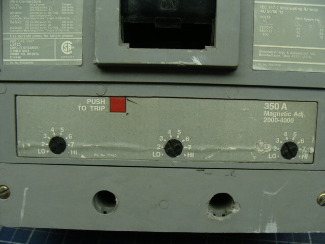 SIEMENS ITE SENTRON CIRCUIT BREAKER 350A 600V 3P JXD63B350