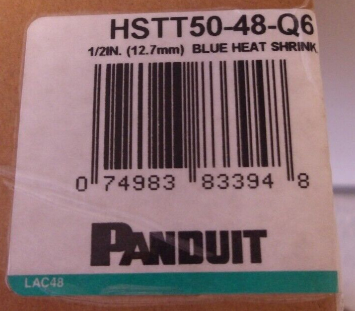 PANDUIT CAT NO: HSTT50-48-Q6 1/2″ BLUE HEAT SHRINK 1/2″x4′ 25 PER BOX