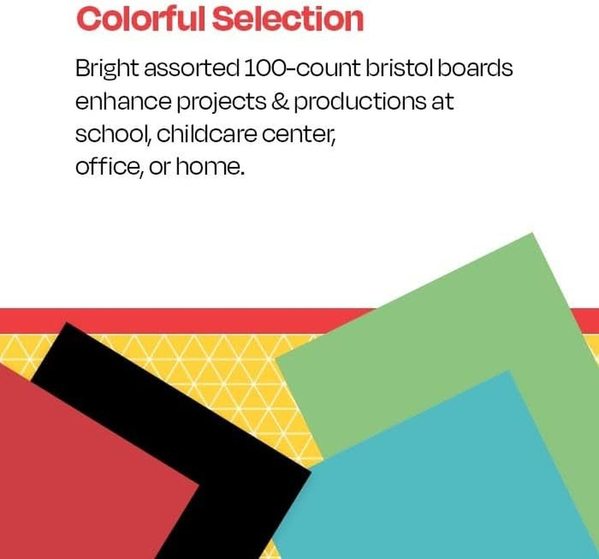 Bristol Board, 9 X 12 Inches, Assorted Colors, Pack of 100