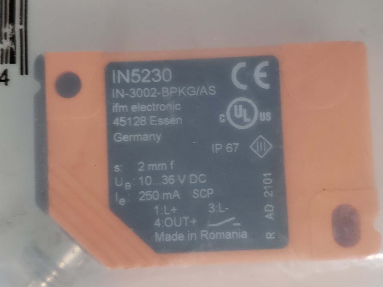IFM ELECTRONICS IN-3002-BPKG/AS-610-T INDUCTIVE SENSOR (IN5230) NIB