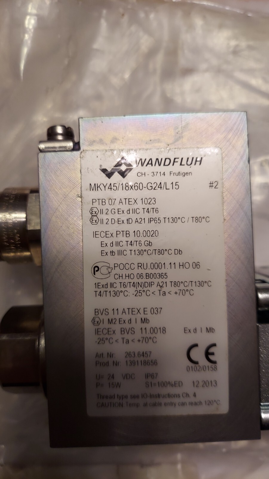 New Wandfluh MKY45/18X60-G24/L15 AEXd4D62/L15 149103239 Valve