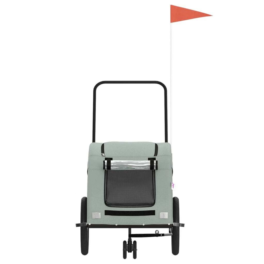 Pet Bike Trailer Grey Oxford fabric, iron, PVC Medium Durable