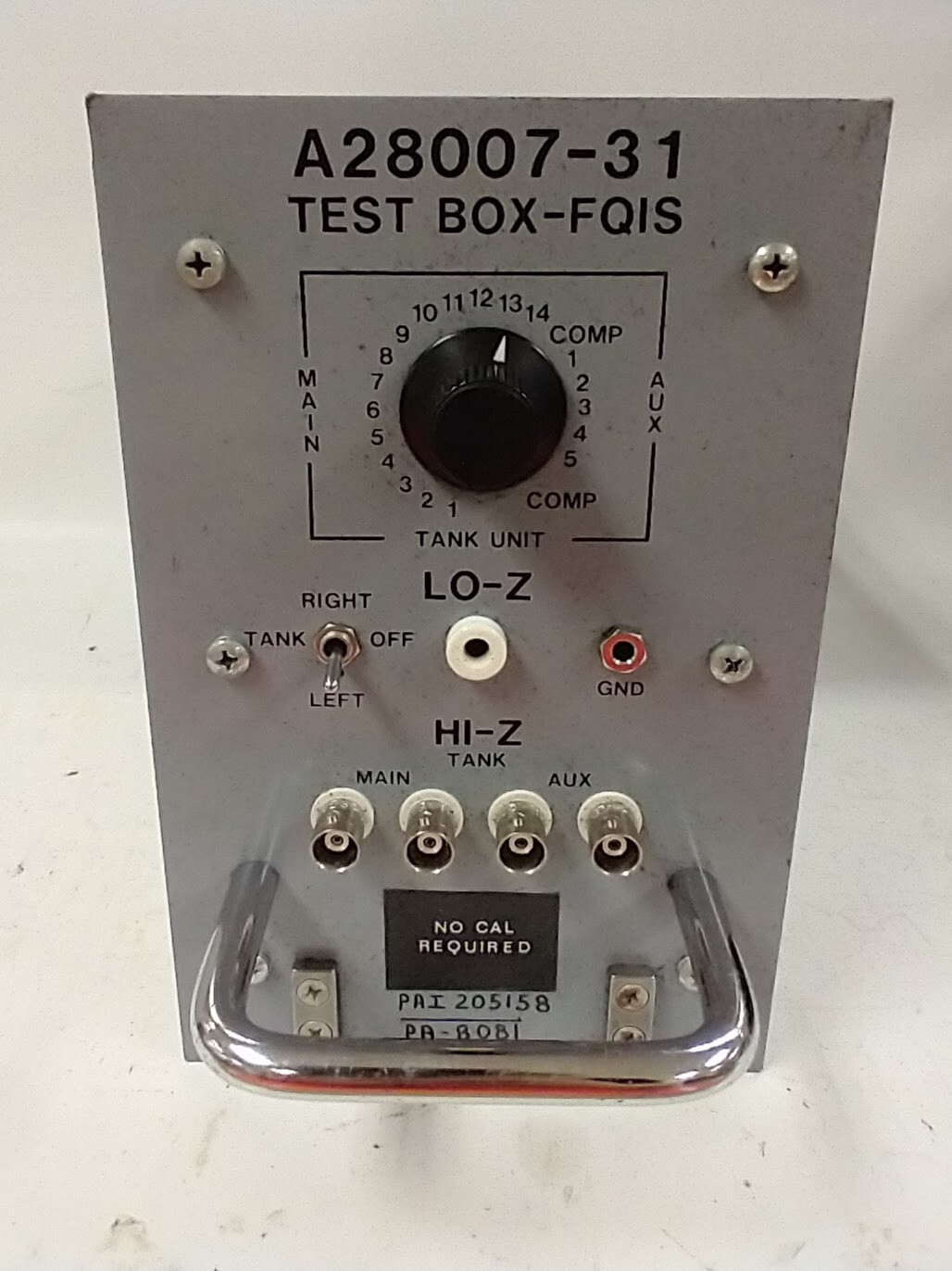 A28007-31 TEST BOX – FUEL QUANITY INDICATING SYSTEM