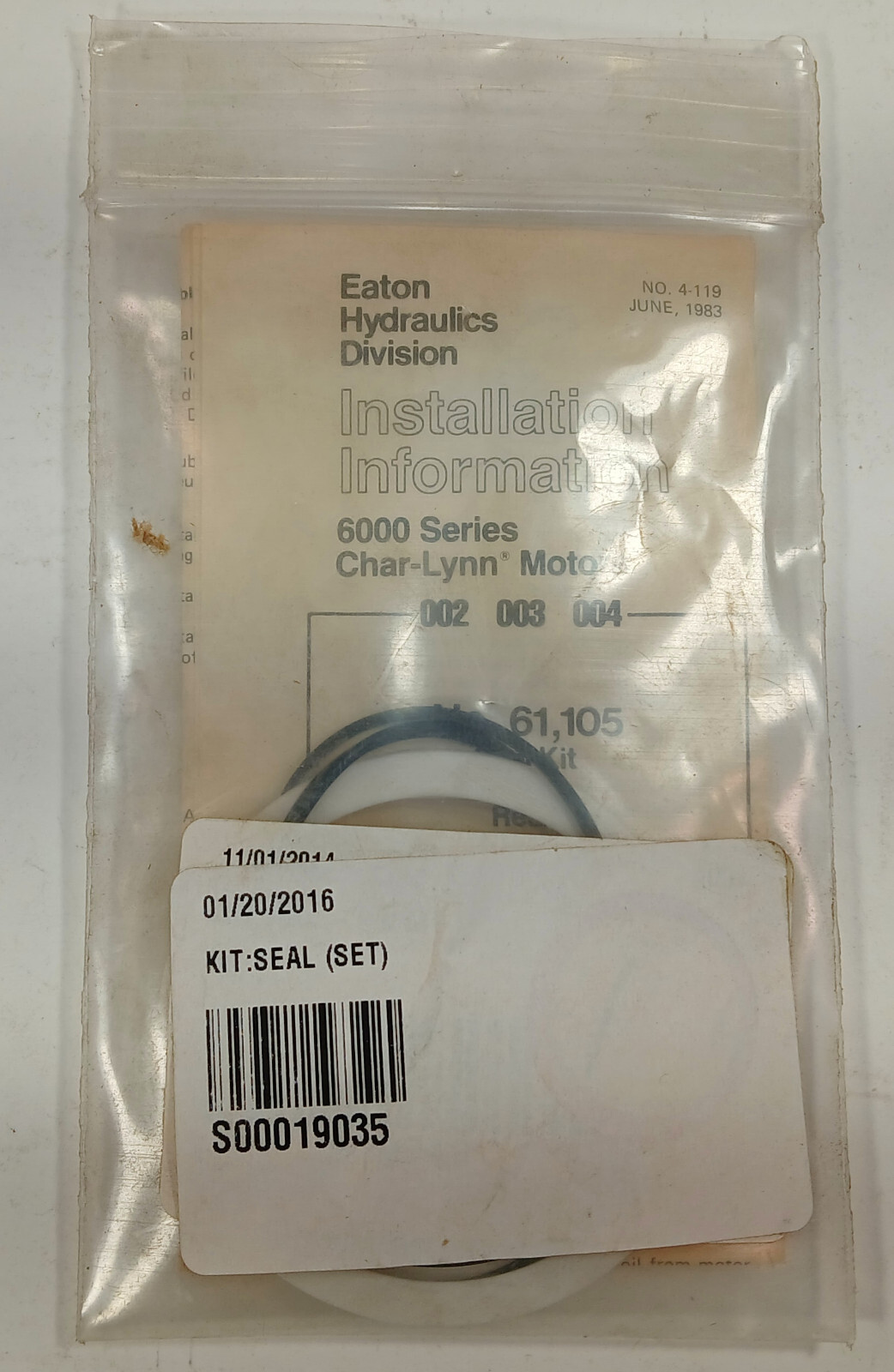 1 NEW EATON 61,105 6000 SERIES CHAR-LYNN MOTORS SEAL KIT NNB ***MAKE OFFER***