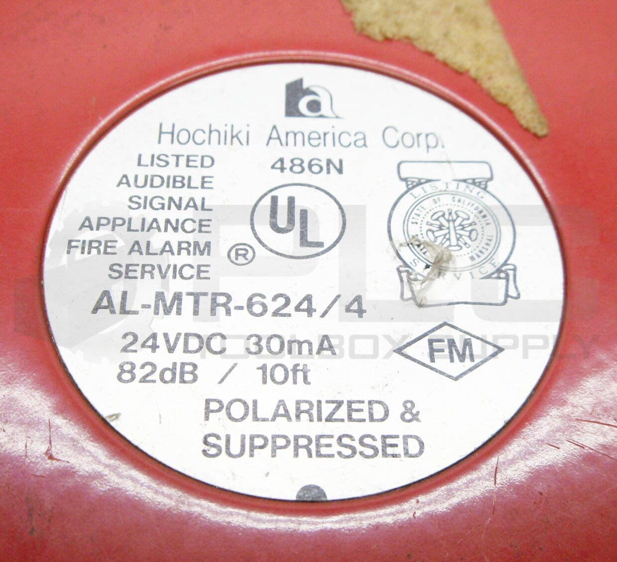 HOCHIKI AL-MTR-624/4 AUDIBLE SIGNAL APPLIANCE FIRE ALARM, 24VDC 30mA, 6″ DIA.