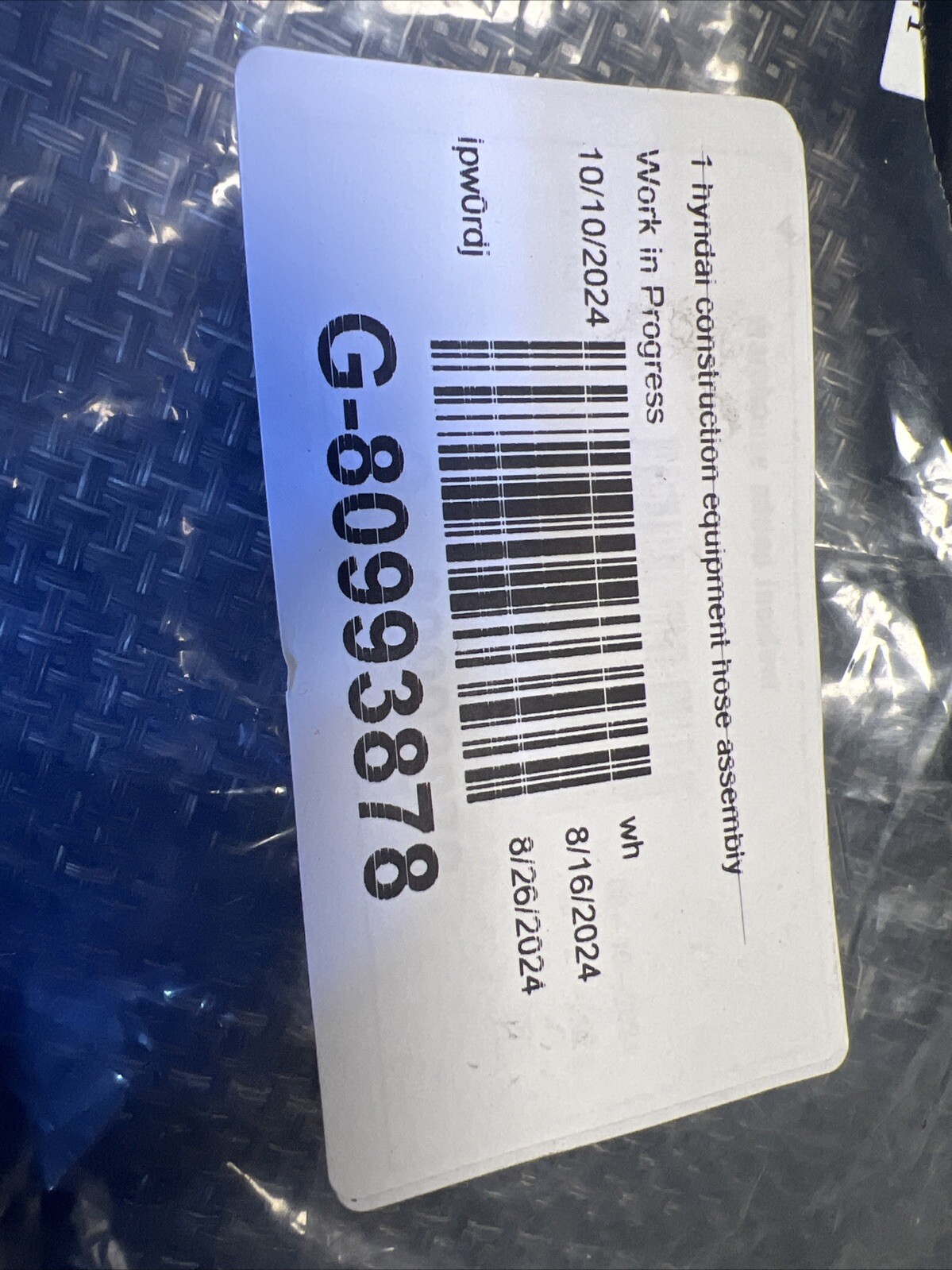 HYUNDAI CONSTRUCTION EQUIPMENT HOSE ASSEMBLY P930-042072 H50 14-4 W,P 140K 6.3MM