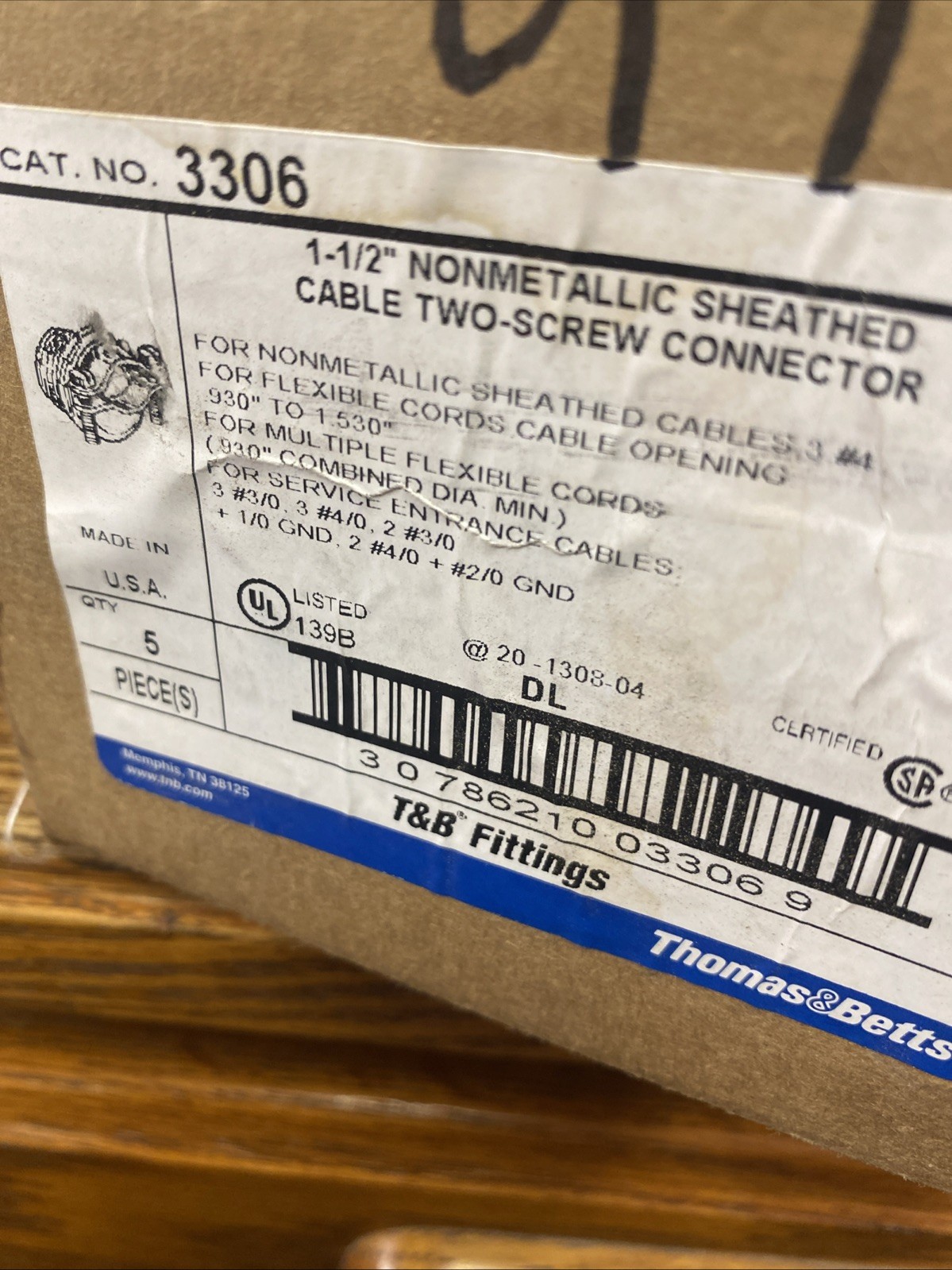 THOMAS & BETTS-T&B 3306, 5 Pack, 1 1/2″ Sheathed Cable 2 Screws