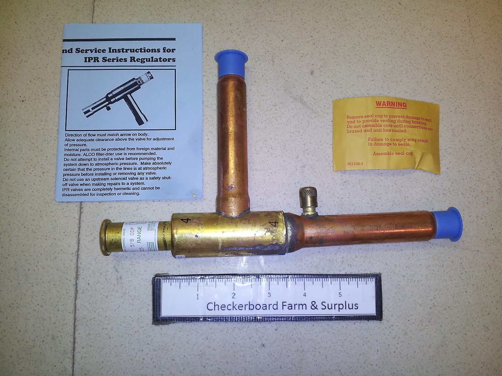 NOS ALCO IPR-6 Inlet Pressure Regulator Valve 5/8″ ODF 65-225 psig