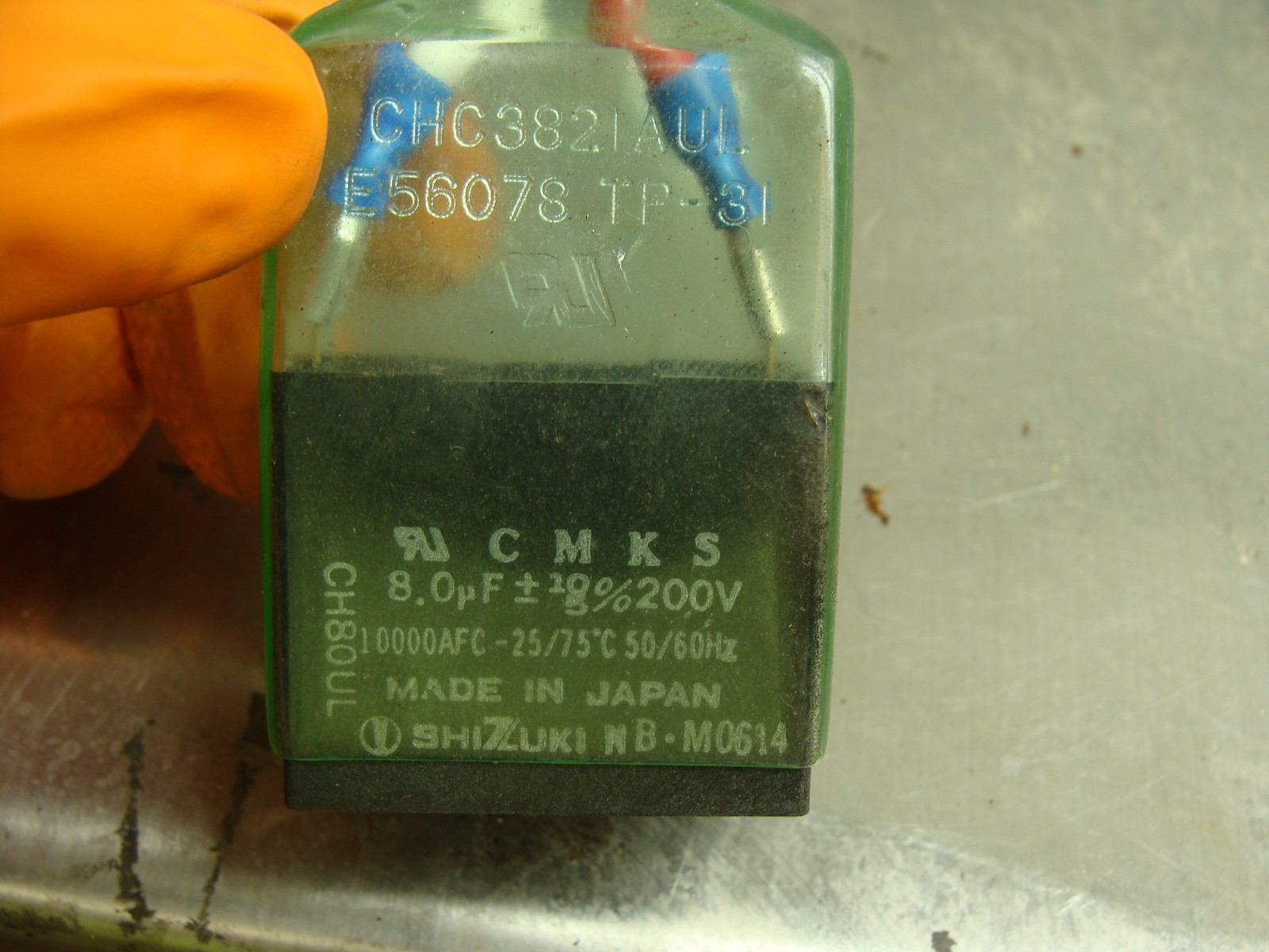 LOT OF 10 SHIZUKI ELECTRIC INDUSTRIAL AC MOTOR RUN CAPACITORS CH80UL 8.0 µF 200V