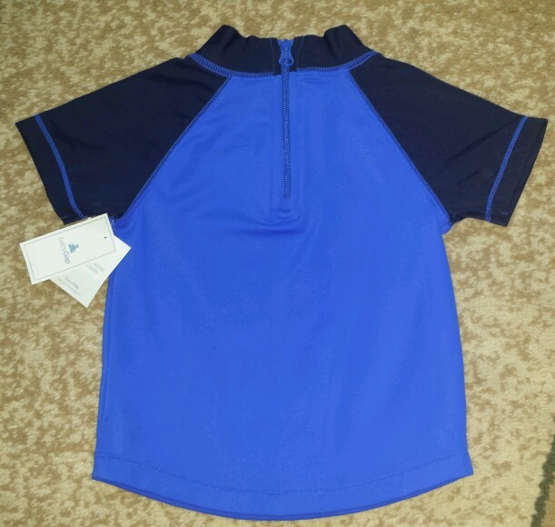 BABY GAP Baby Boys Beach Day Rashguard Swimwear Blue Swim Shirt, 0-6 months NWT