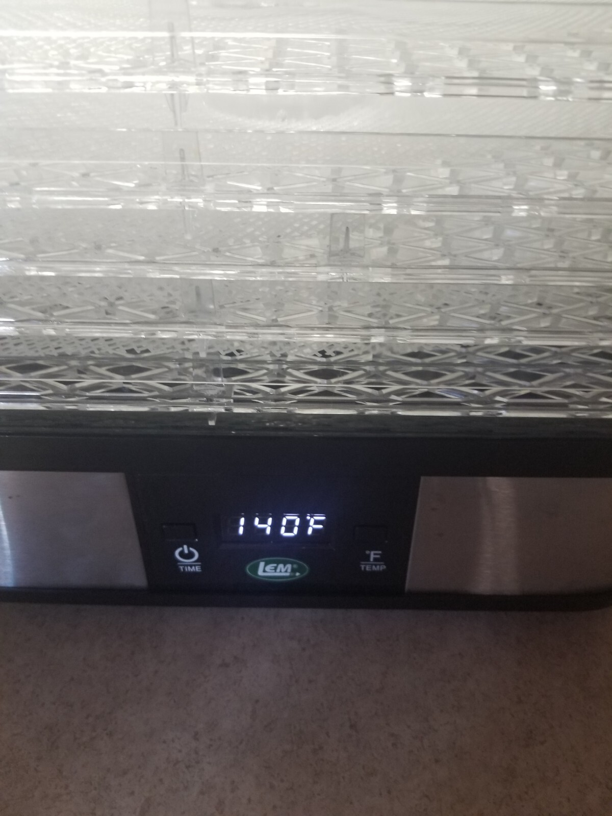 LEM Products 1378 Plastic 250W 5-Trays Silver/Black 3.5 sq. ft. Food Dehydrator