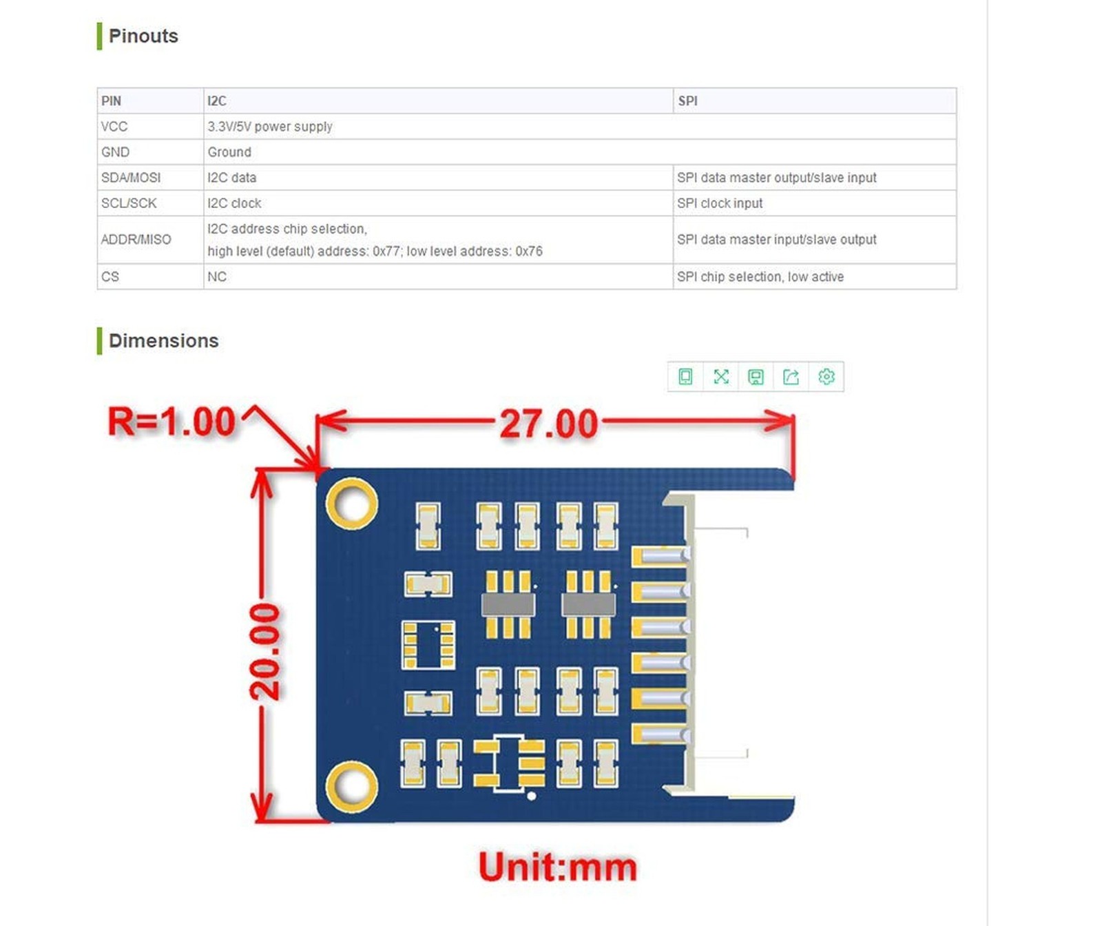 BME280 Temperature Humidity Pressure Sensor Module, I2C/SPI, 3.3V/5V | BME280…