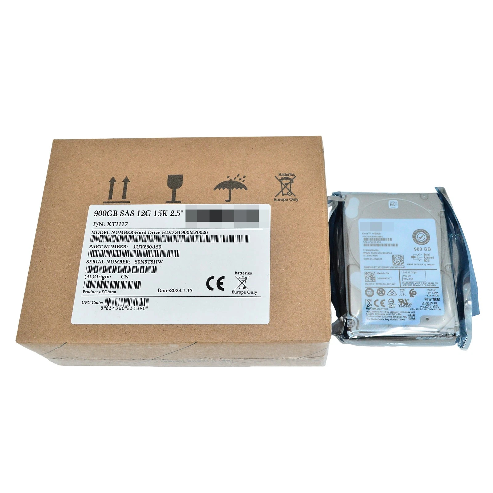 New Dell 900GB SAS 15k 2.5″ 12G HDD XTH17 Seagate ST900MP0026 in 3.5” Caddy US