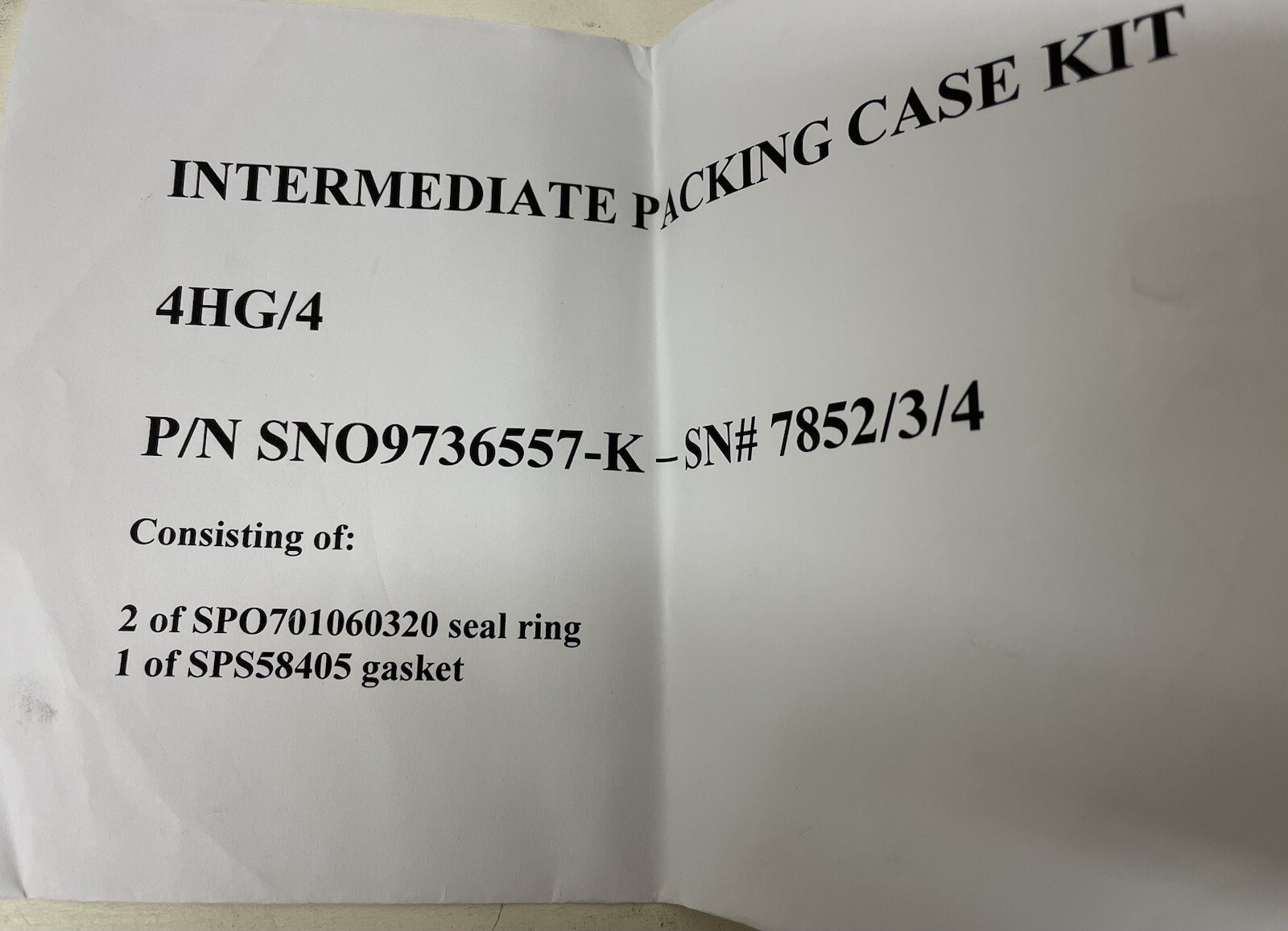 Nuovo Pignone Pump 4HG/4 Intermediate Packing Case Kit SNO9736557