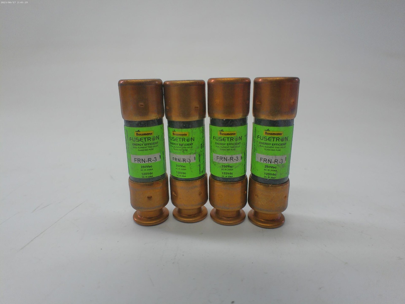 BUSSMANN FRN-R-3 FUSE GREEN LOT OF 4 NSNP