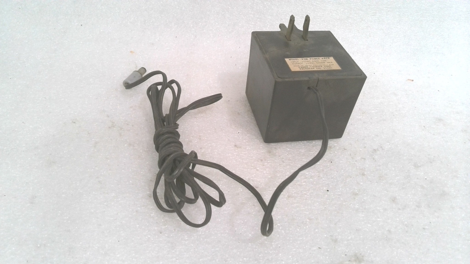 FANON/ COURIER CORP PSM POWER PACK, INPUT: 117AC, 60HZ, 10W, OUTPUT: 12VDC 400MA