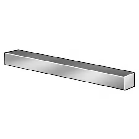 Undersized Key Stock, Carbon Steel, Zinc Plated, 12 In L, 11 Mm W, 18 Mm H,