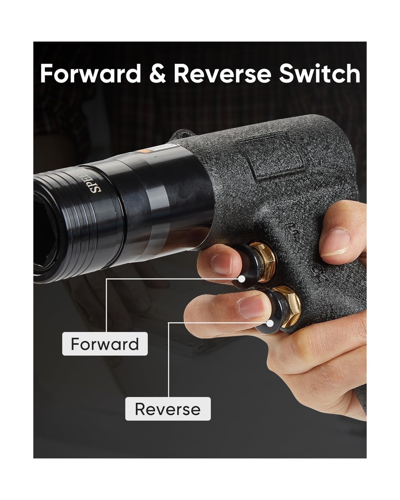 Air Rivet Nut Gun – 4 Sizes – For 10-24 to 3/8in – w/ Nozzles