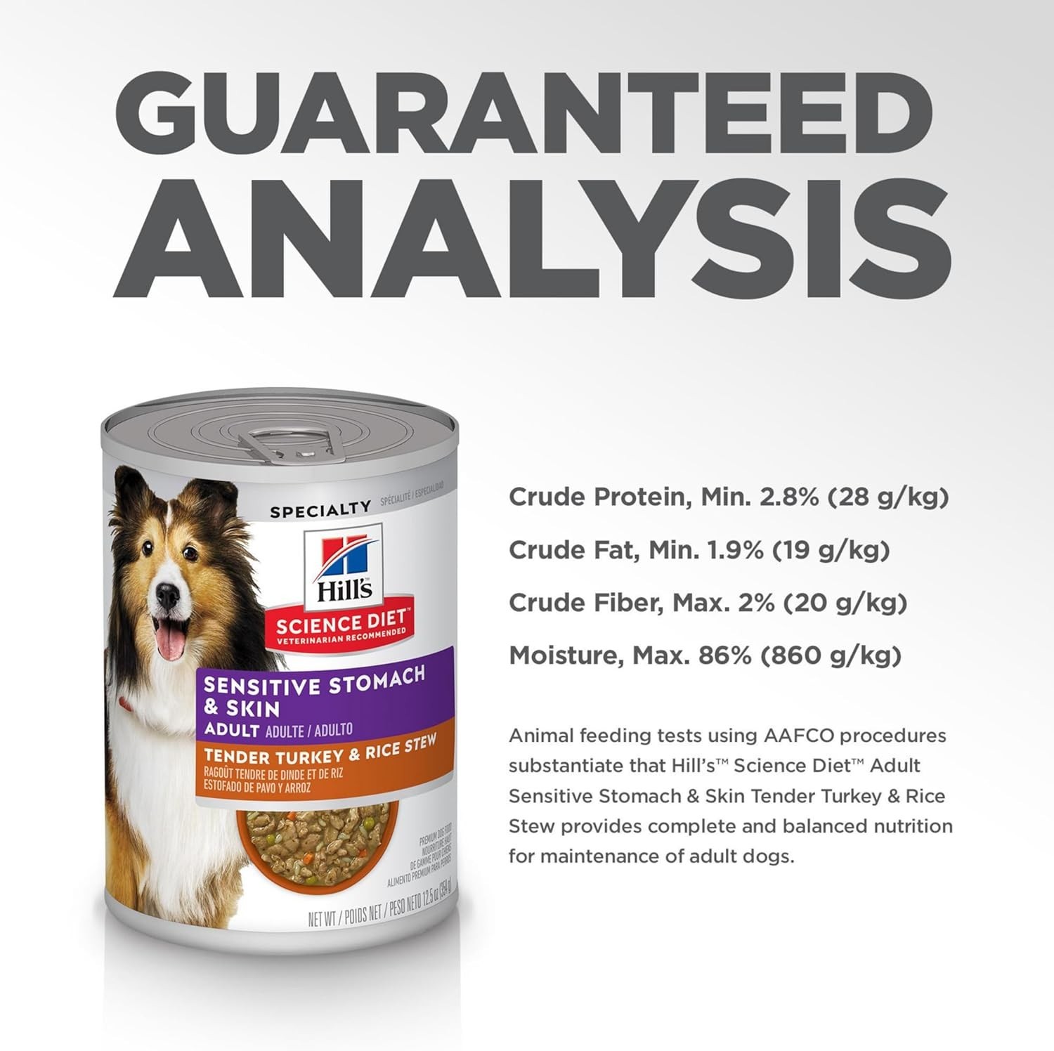 Hill’s Science Diet Sensitive Stomach Turkey & Rice Wet Dog Food 12.5oz, 12ct