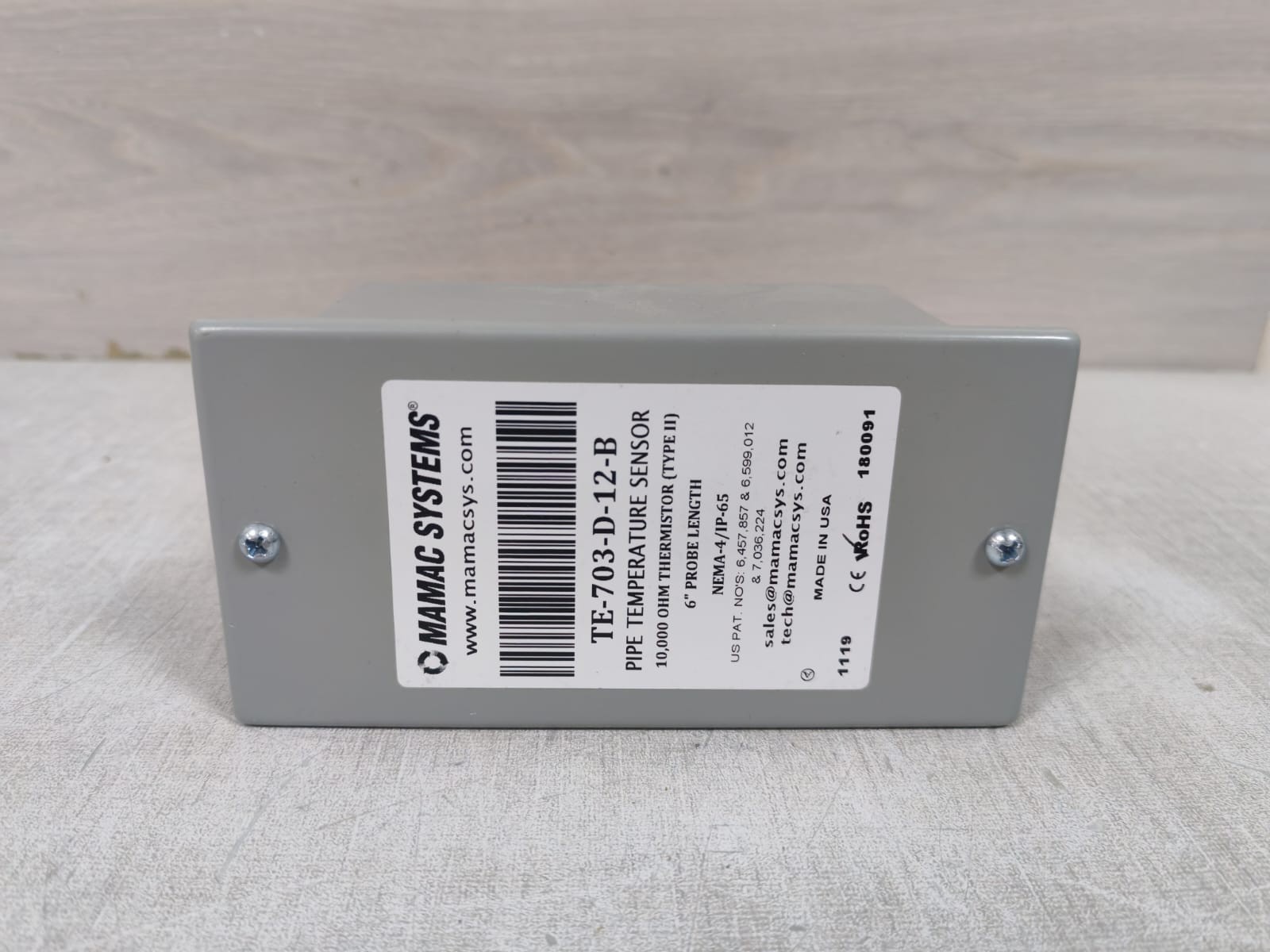 MAMAC SYSTEMS TE-703-D-12-B PIPE TEMPERATURE SENSOR