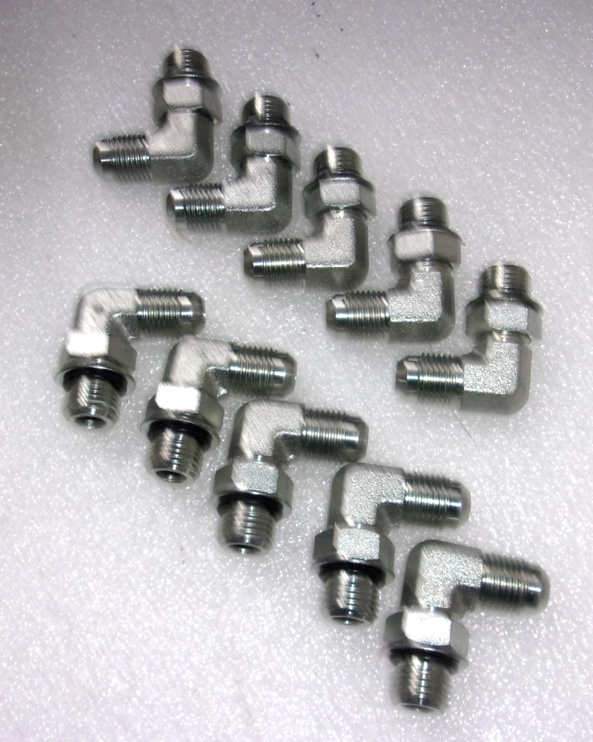 BRENNAN 6801-06-06, 3/8″ x 3/8″(9/16″thread) 90 Degree Hydraulic Fitting (Pk-10)