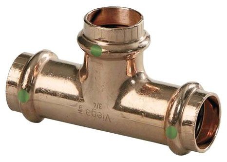 Viega 77437 1″ x 1″ x 3/4″ Copper Tee Press Connection