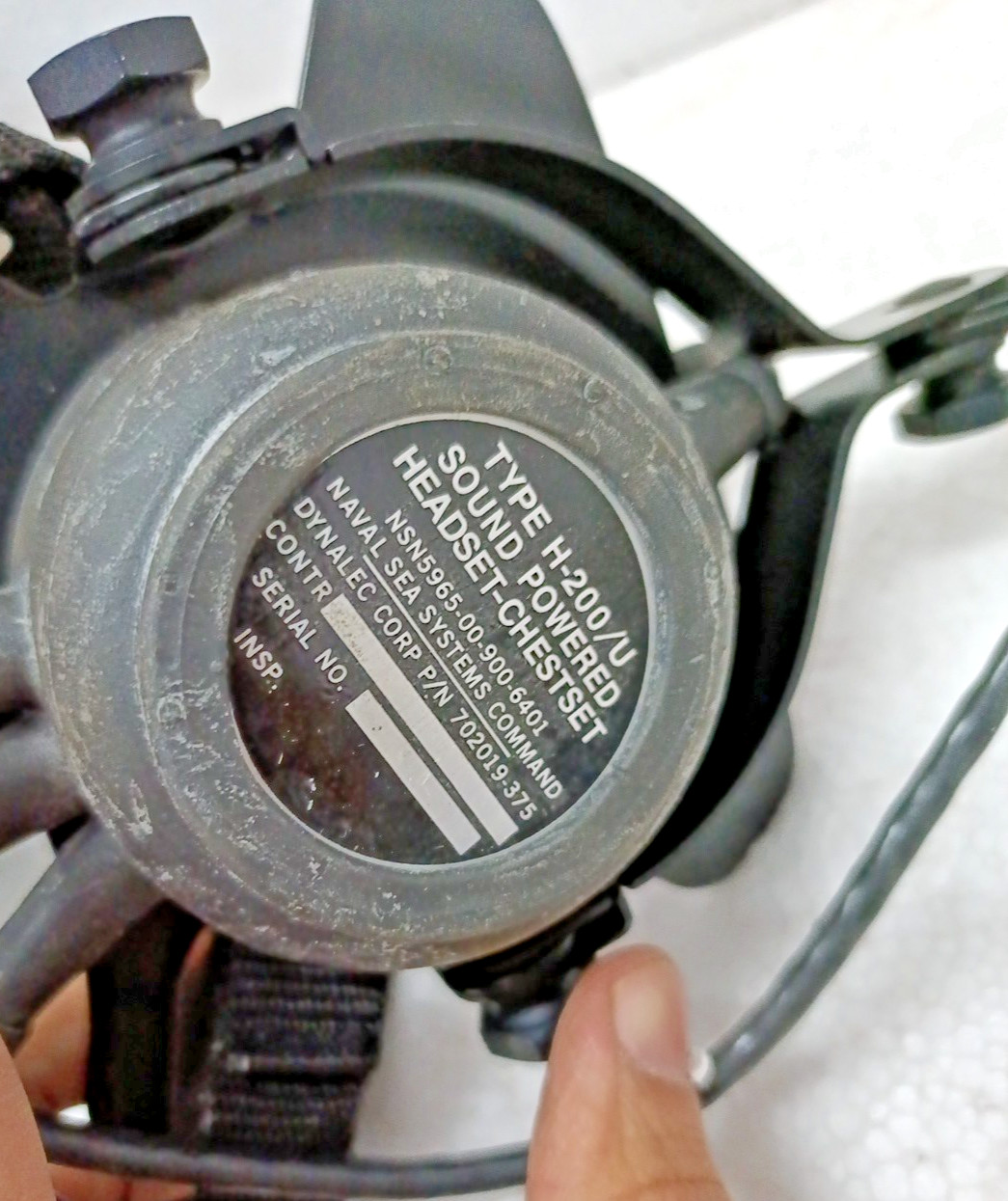 Dynalec Corp 702019-375 Type H-200/U Sound Powered Headset-Chestset
