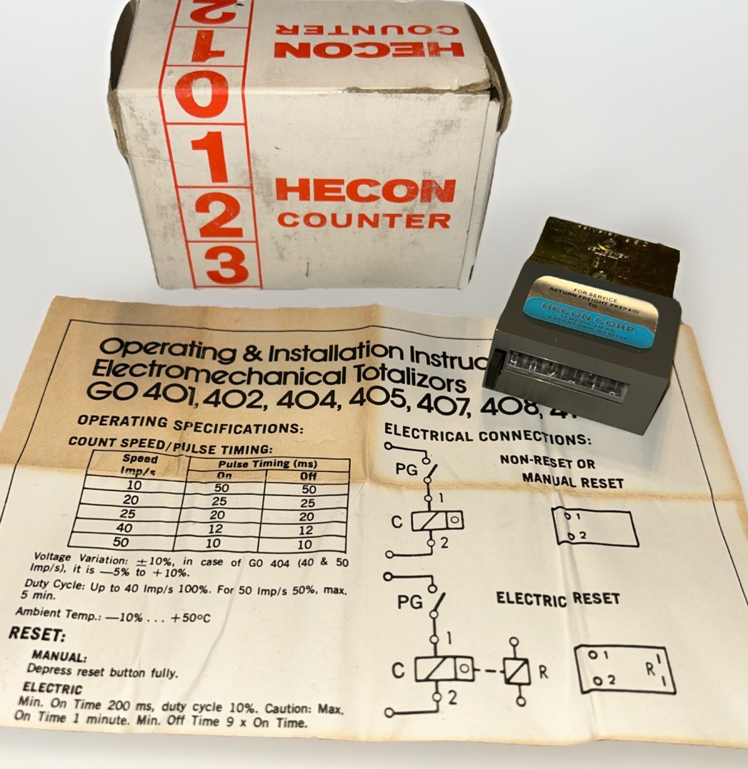 Hecon Corp G0404-161-4 Totalizer Counter NEW IN BOX! FREE SHIPPING!