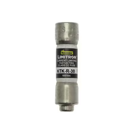 Eaton Bussmann Ktk-R-30 Cc Class, Fast-Acting, 30A, 600V Ac, Non-Indicating
