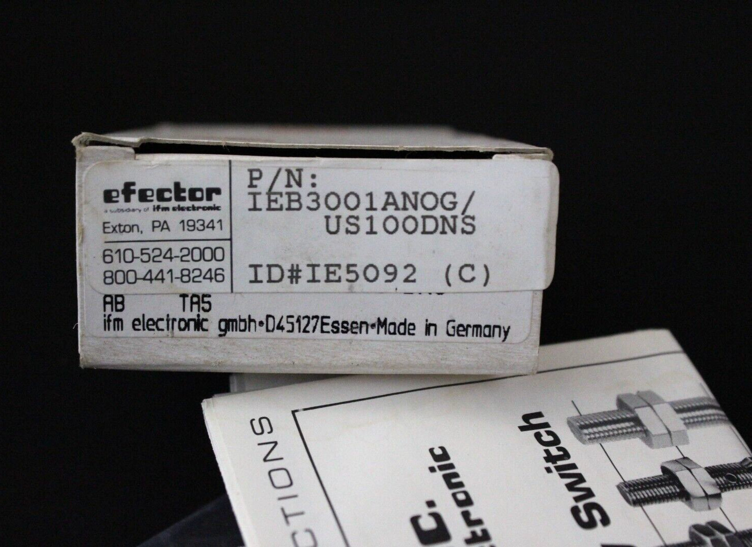 New Old Stock IFM EFECTOR IE5092 (C) SENSOR IEB3001-ANOG/US-100-DNS Germany