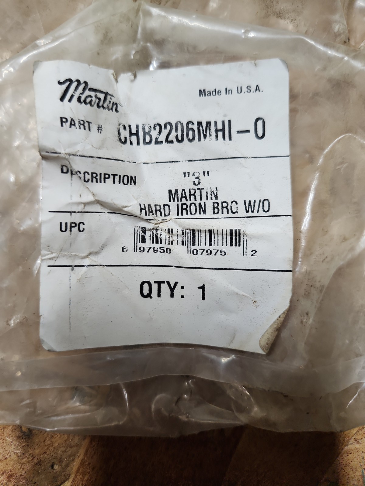 Martin CHB2206MHI-0 Split Bushing Hard Iron Hanger Bearing