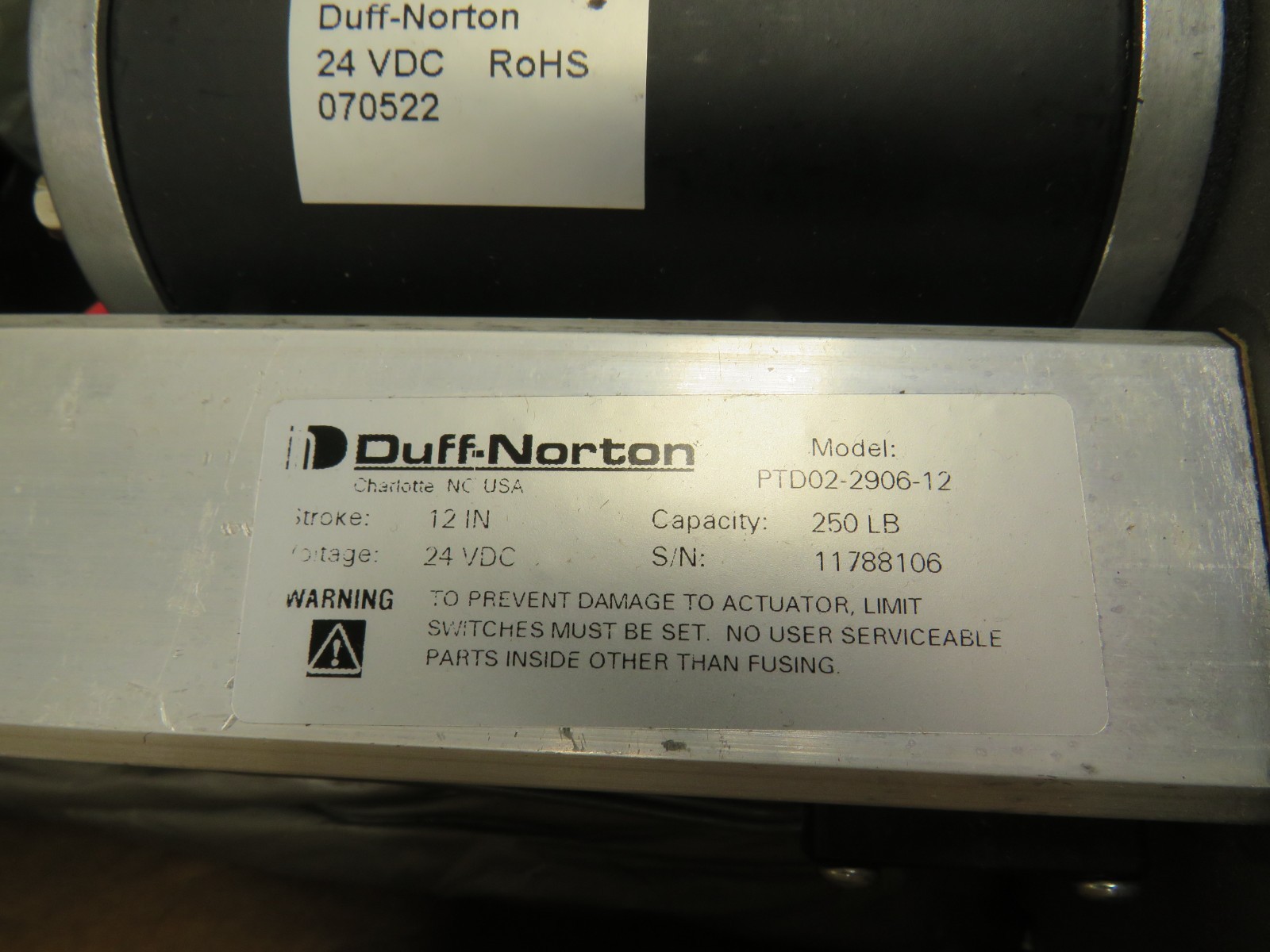 Duff Norton PTD02-2906-12 Actuator