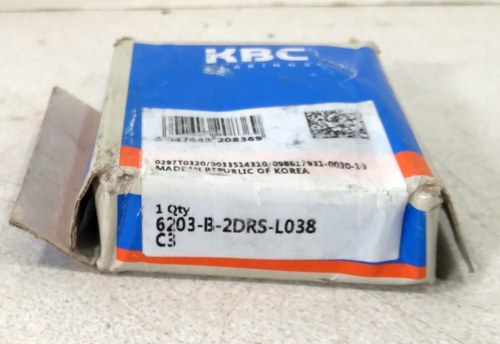 1 NEW KBC 6203-B-2DRS-L038 RADIAL DEEP GROOVE BALL BEARING NIB ***MAKE OFFER***