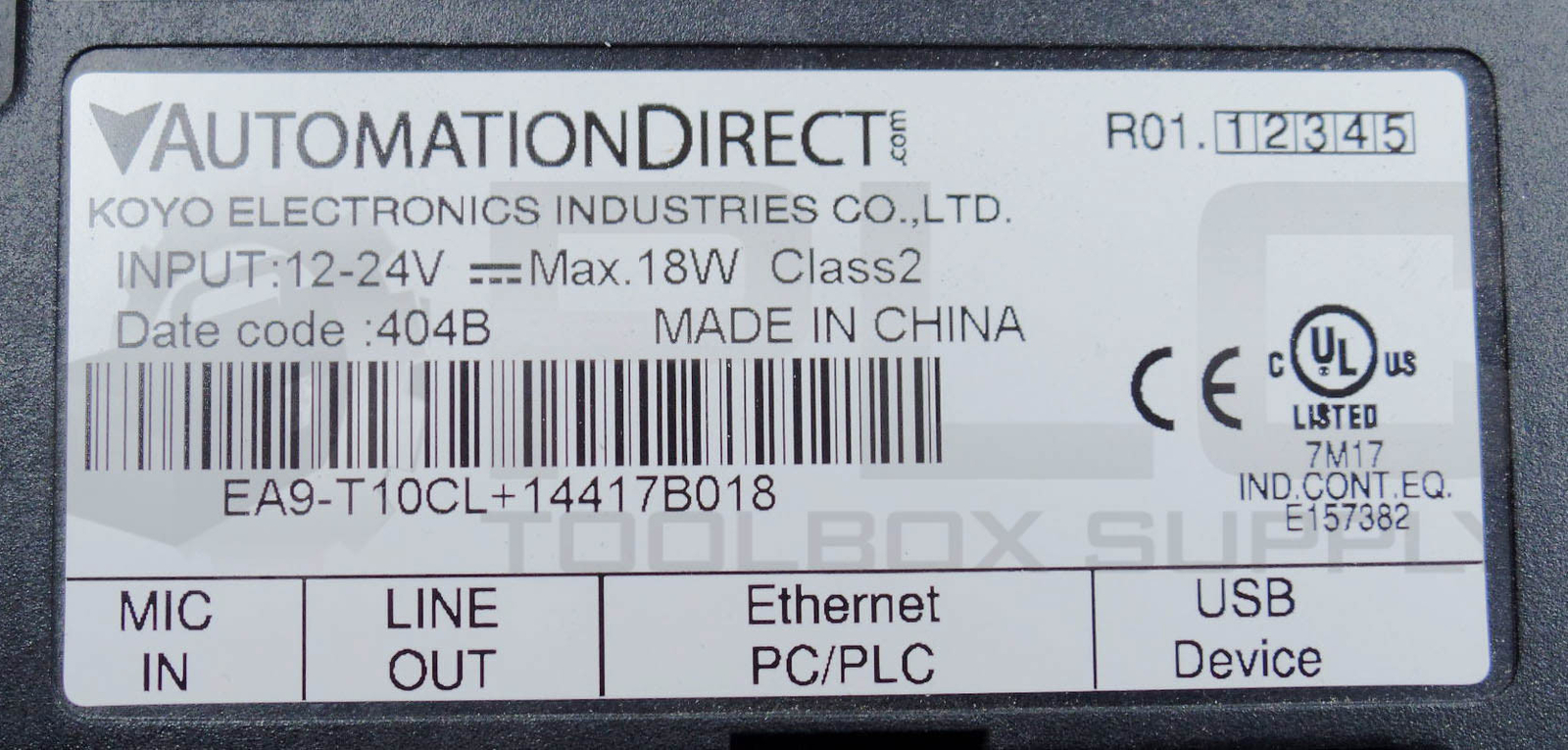 AUTOMATION DIRECT EA9-T10CL+14417B018 OPERATOR INTERFACE PANEL 12/24V 18W