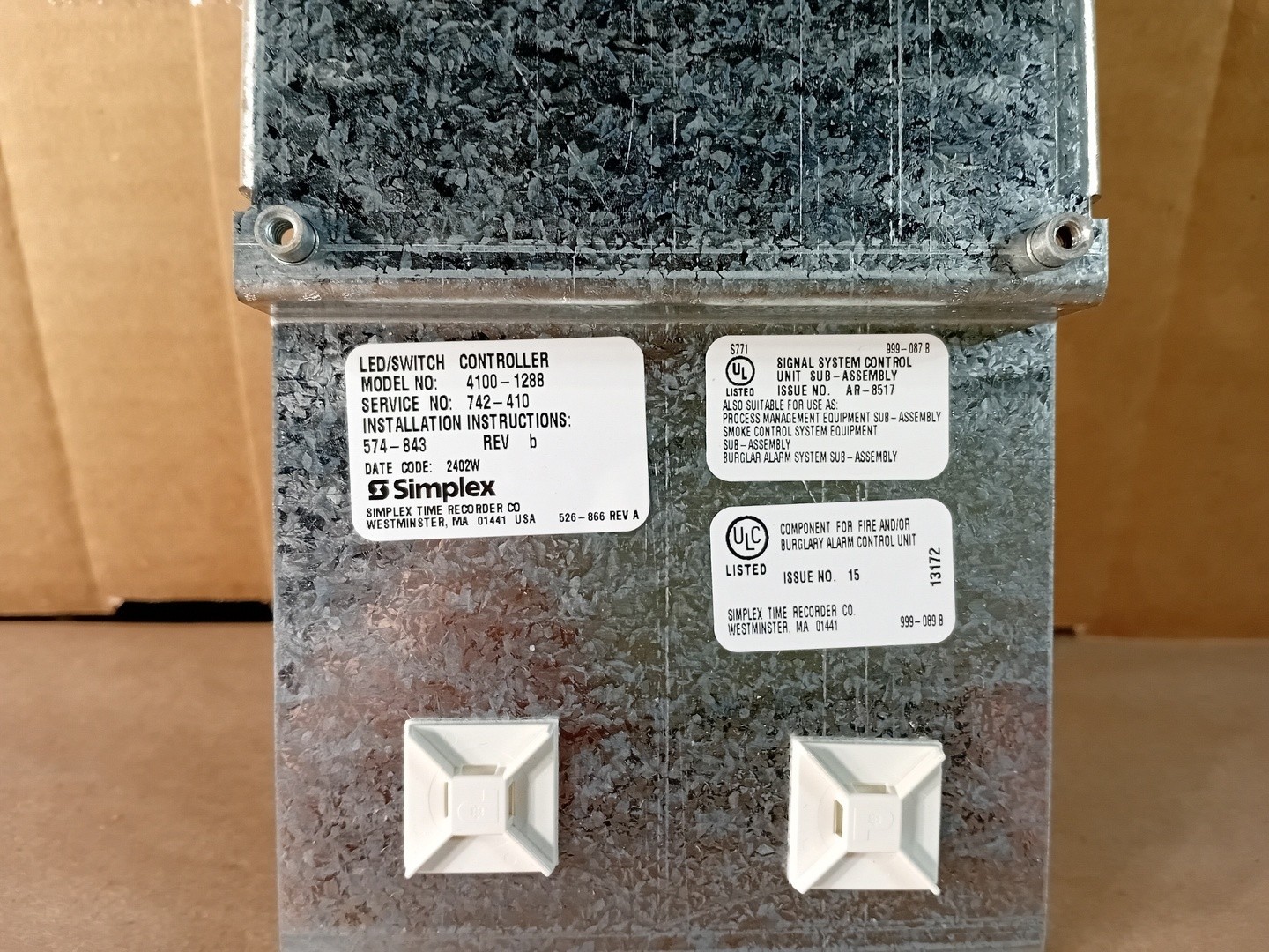 SURPLUS NEW SIMPLEX 4100-1288 LED/Switch Controller with Mounting Plate