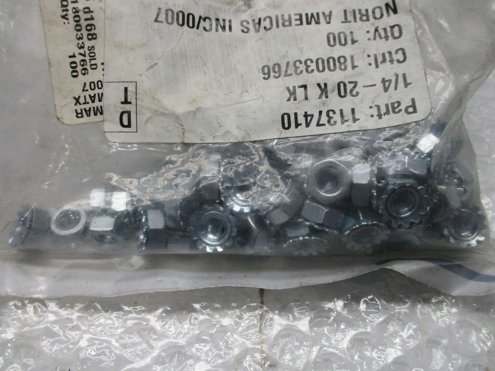 FASTENAL K-LK-1/4-20Z PKG OF 100 NSMP