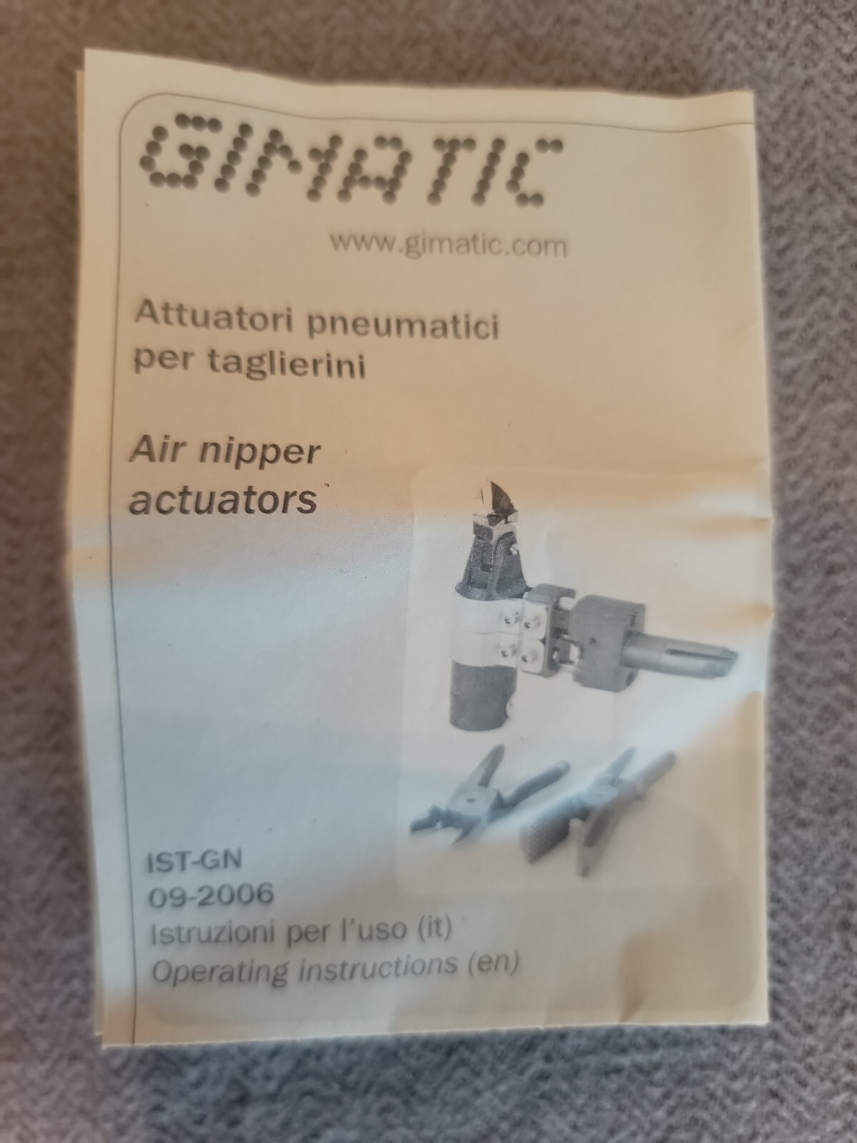GIMATIC Round Body Air Nipper Actuators GN-30 / L763 / 1906 Brand New & Sealed