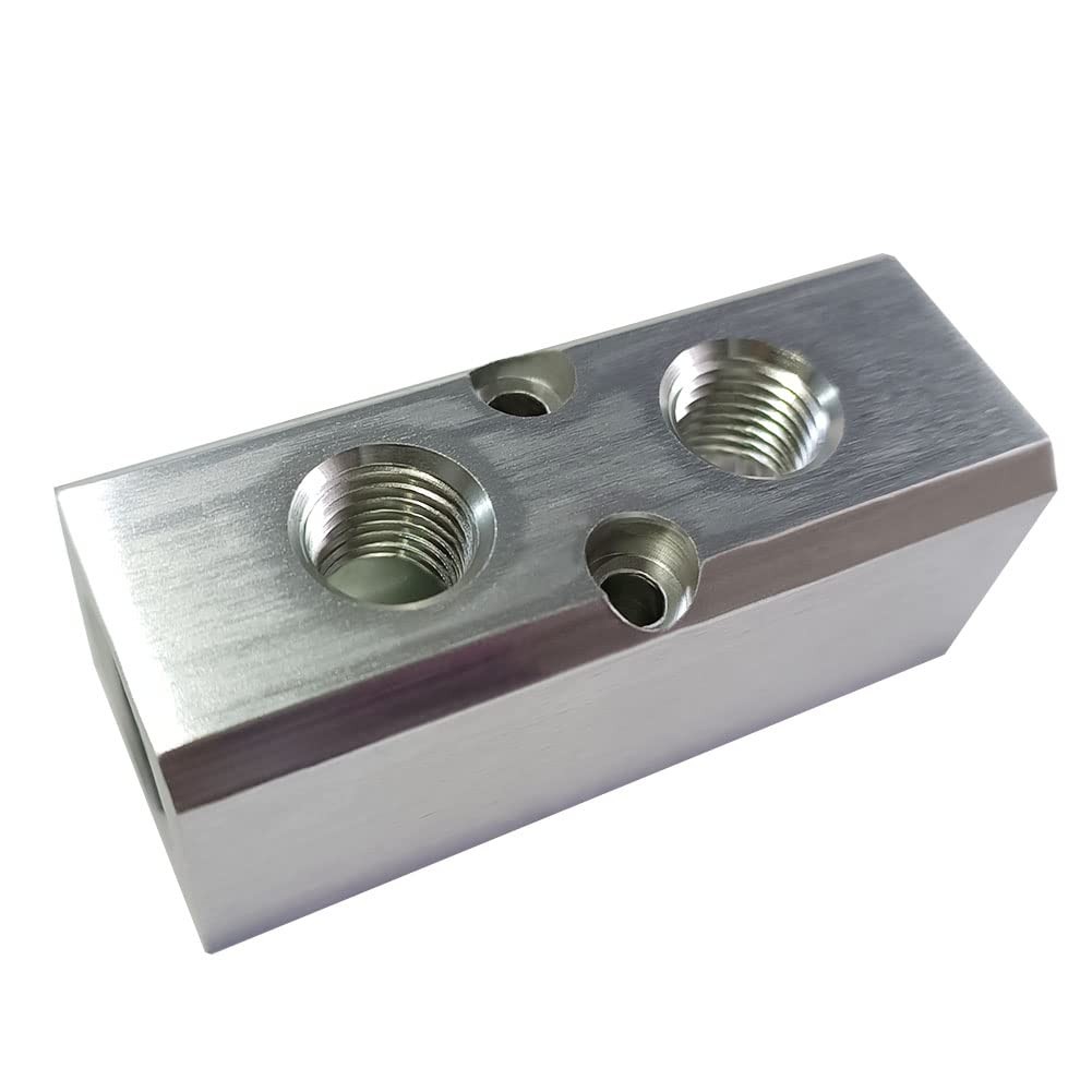 2 Way 4 Port Air Manifold 1/2 NPT Supply 1/4 NPT Outport Aluminum Silver