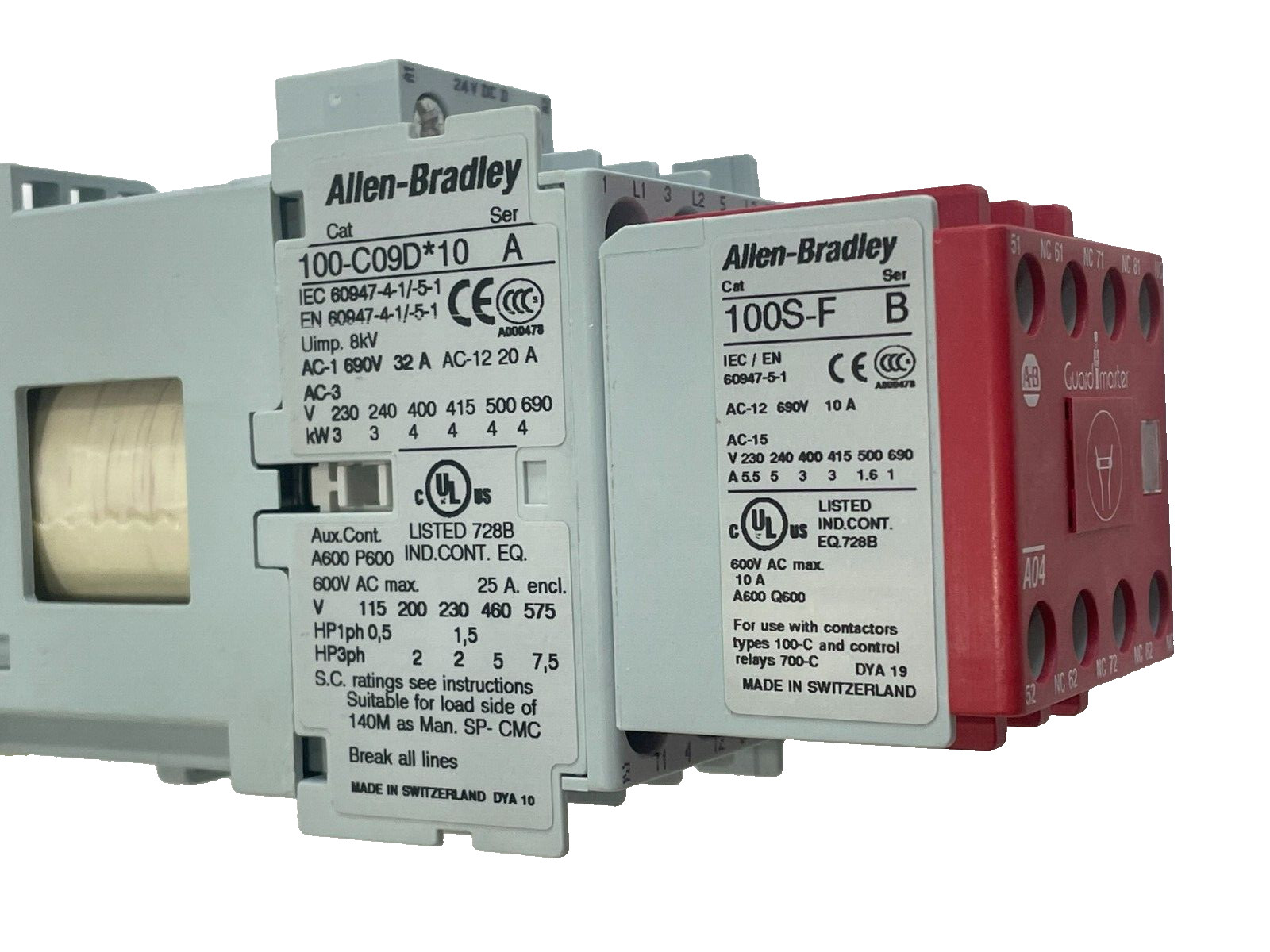 ALLEN BRADLEY 100S-C09DJ14C SAFETY CONTACTOR SERIES A 100SC09DJ14C NEW, SURPLUS